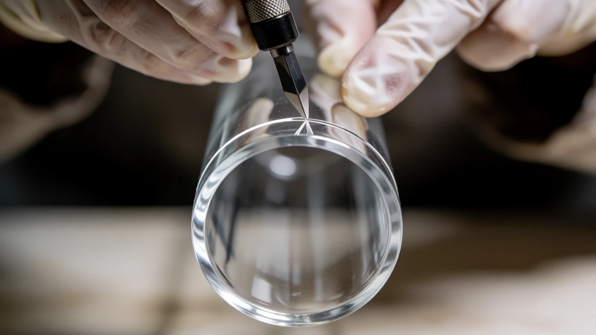 Creating a precise scratch line is the most critical step in glass cutting.
