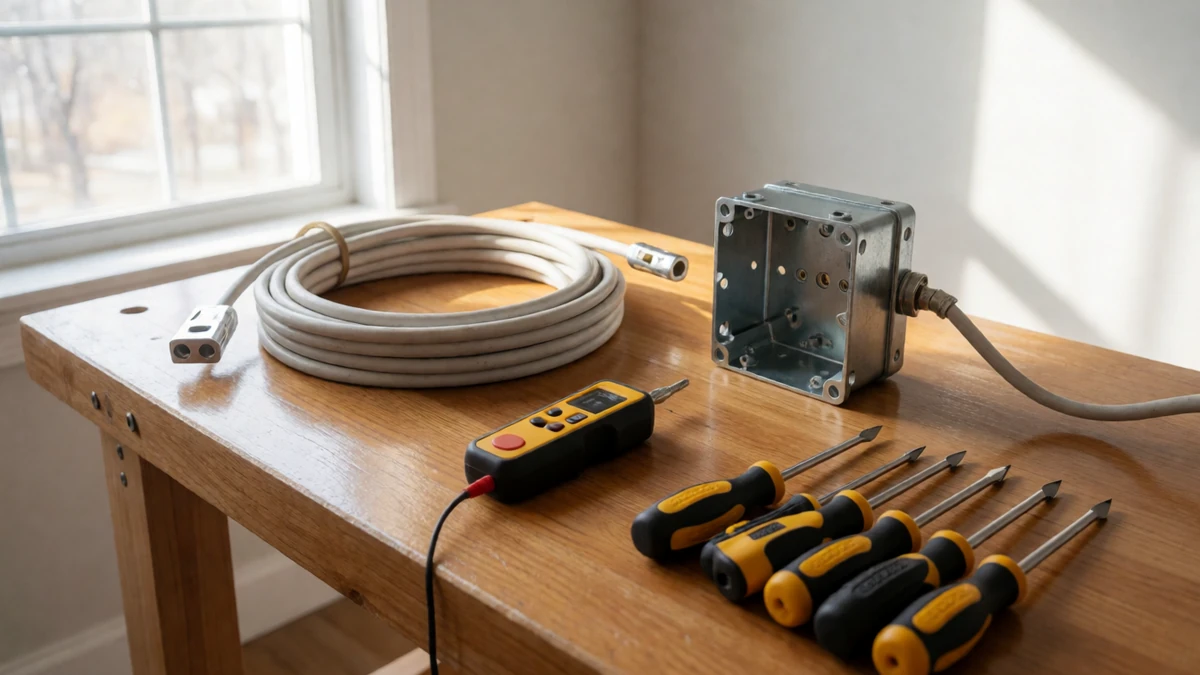 Essential tools and materials for adding a new metal outlet.