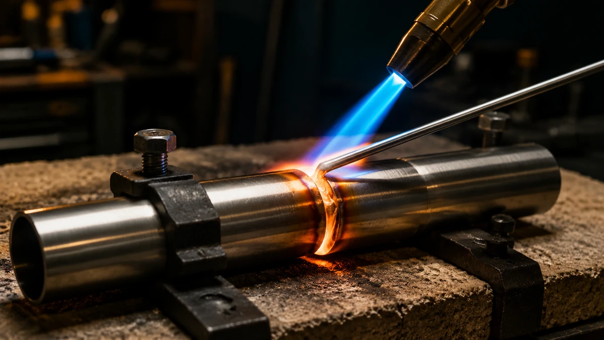 Torch brazing stainless steel tubing using a silver-alloy filler rod